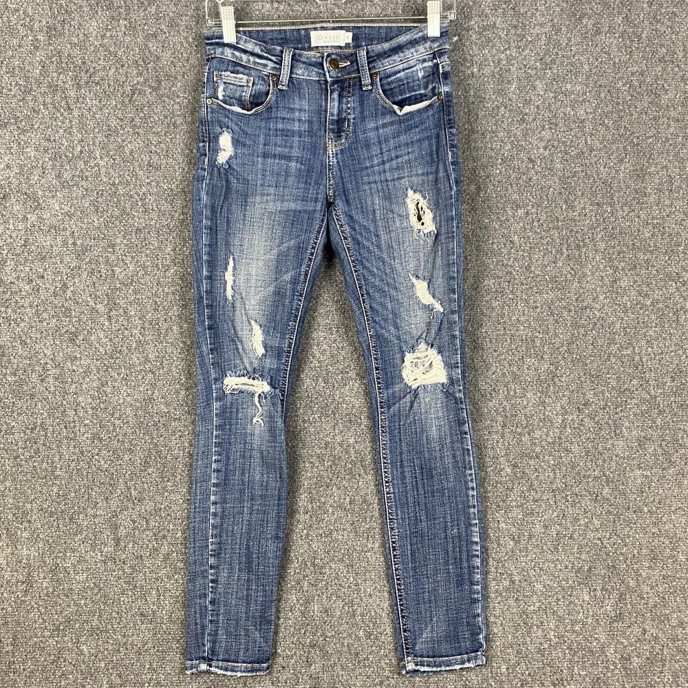 Oasis by Eunina Jeans Women's Size 1‎ Denim Ripped Cotton Low Rise
